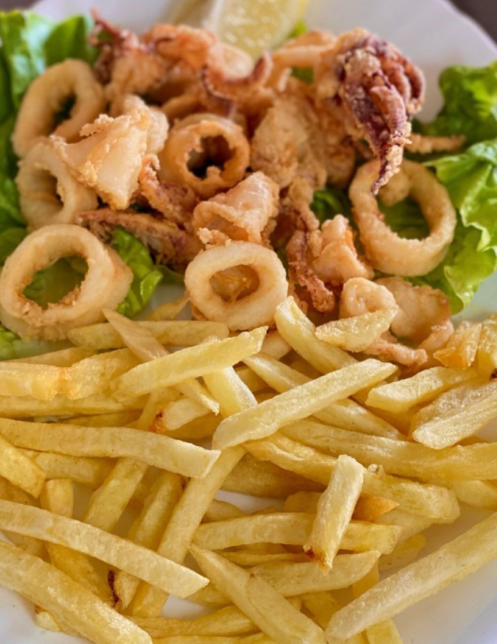 Calamars frits et frites